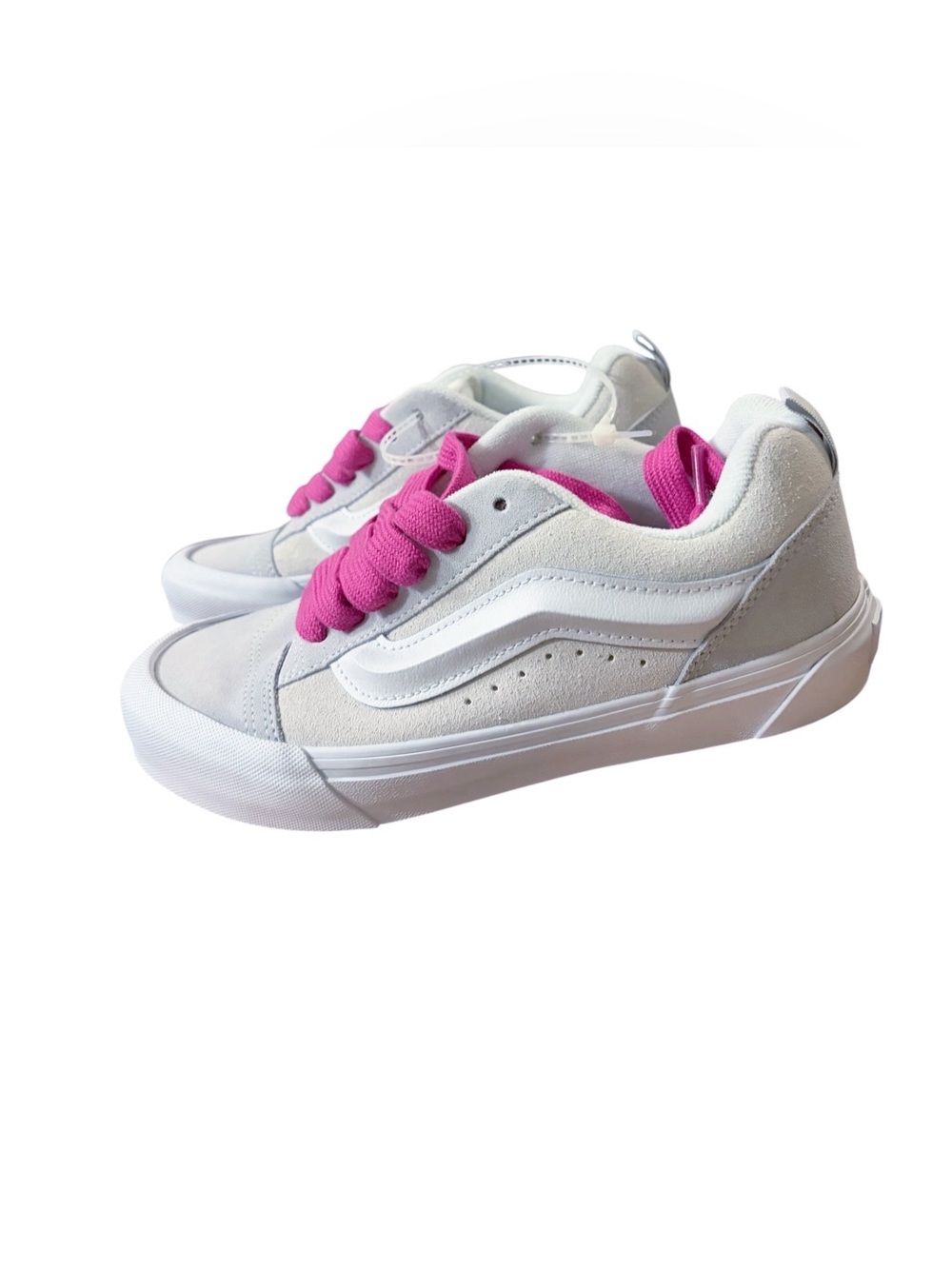 Vans Knu Skool Suede Shoe White Pink Grey New 7.5